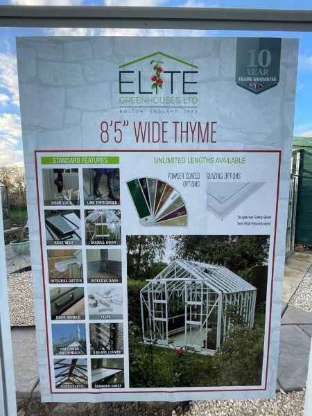 ELITE Greenhouse Thyme 8'5 x 8'5. On display